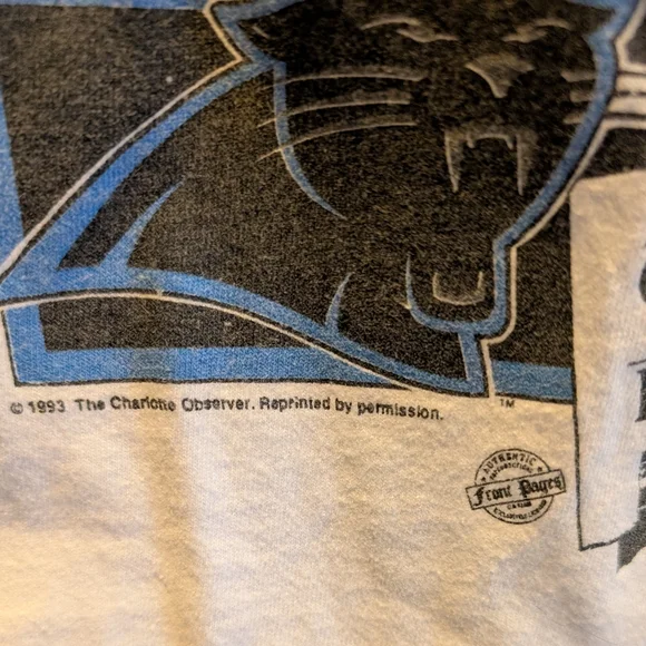 1993 Carolina Panthers “Panthermania Hits Carolinas” Vintage NFL Tee Size Medium - Picture 7 of 10